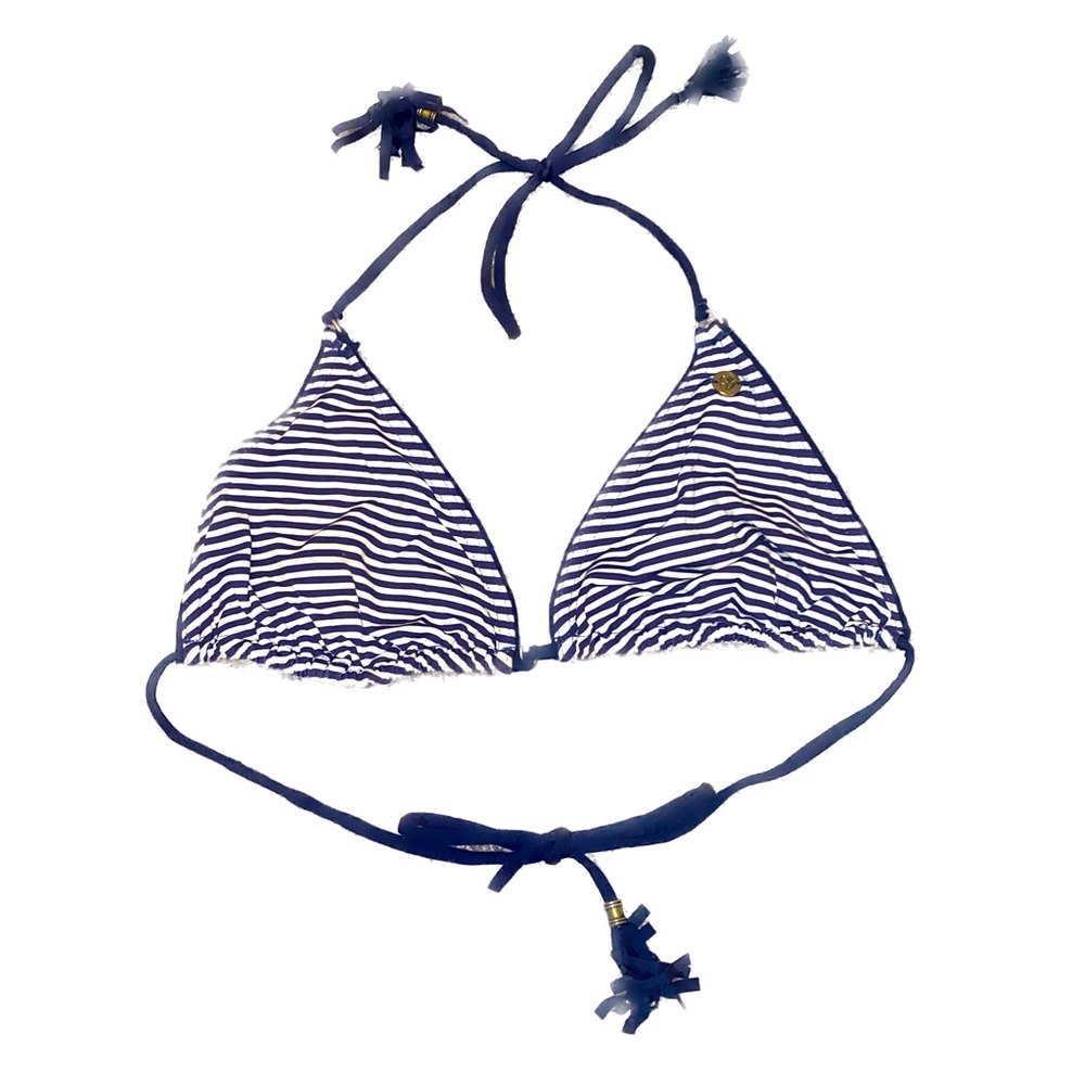 Bananamoon navy / white striped triangle bikini top